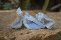 Natural Etched Blue Chalcedony Specimens  x 35 From Nsanje, Malawi