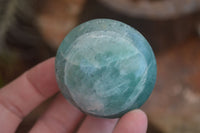 Polished Blue Amazonite Palm Stones  x 12 From Madagascar - Toprock Gemstones and Minerals 