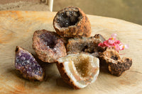 Natural Amethyst & Basalt Geode Specimens  x 6 From Zululand, South Africa - TopRock