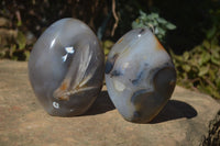 Polished Mixed Agate Standing Free Forms  x 3 From Madagascar