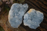 Natural Blue Celestite Crystal Specimens  x 6 From Madagascar - Toprock Gemstones and Minerals 