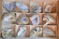 Natural Blue Lace Agate Geode Specimens  x 12 From Nsanje, Malawi - TopRock