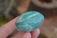 Polished Blue Amazonite Palm Stones  x 12 From Madagascar - Toprock Gemstones and Minerals 