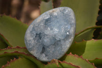 Polished Blue Celestite Egg Geodes  x 2 From Sakoany, Madagascar