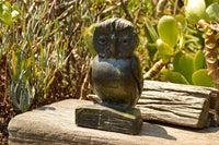 Polished Hand Carved Leopard Stone Owl x 1 From Zimbabwe - TopRock