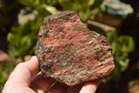 Natural Rough Pink & Black Rhodonite Specimens  x 6 From Zimbabwe - TopRock