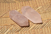 Polished Gemmy Pink Rose Quartz Double Terminated Points  x 6 From Ambatfinhandrana, Madagascar - TopRock