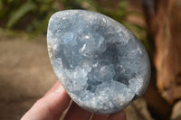 Polished Blue Celestite Egg Geodes  x 2 From Sakoany, Madagascar