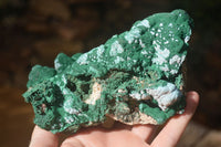 Natural Groovy Botryoidal Malachite With Chrysocolla Specimens x 2 From Kolwezi, Congo