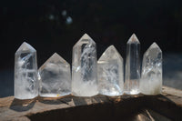 Polished Clear Quartz Crystal Points  x 6 From Madagascar - Toprock Gemstones and Minerals 