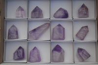 Polished Small Window Amethyst Points x 12 From Madagascar