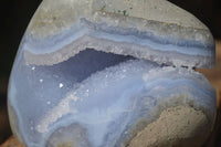 Polished Blue Lace Agate Standing Free Forms  x 2 From Nsanje, Malawi - Toprock Gemstones and Minerals 