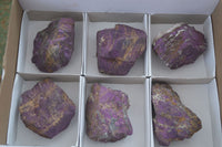 Natural Metallic Purpurite Cobbed Specimens  x 6 From Erongo, Namibia - Toprock Gemstones and Minerals 