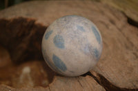 Polished Blue Spotted Spinel Quartz Spheres x 12 From Madagascar