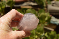 Polished Gemmy Pink Rose Quartz Double Terminated Points  x 6 From Ambatfinhandrana, Madagascar - TopRock