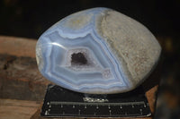 Polished Blue Lace Agate Standing Free Forms  x 2 From Nsanje, Malawi - Toprock Gemstones and Minerals 