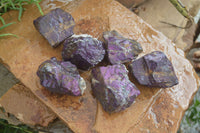 Natural Metallic Purpurite Cobbed Specimens  x 6 From Erongo, Namibia - Toprock Gemstones and Minerals 