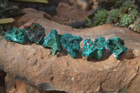 Natural Dioptase & Malachite Specimens  x 6 From Likasi, Congo