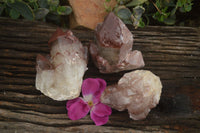 Natural Red Hematoid Quartz Specimens x 3 From Karoi, Zimbabwe - TopRock