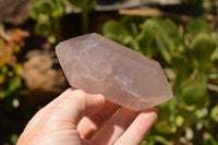 Polished Gemmy Pink Rose Quartz Double Terminated Points  x 6 From Ambatfinhandrana, Madagascar - TopRock