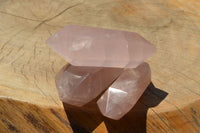 Polished Gemmy Pink Rose Quartz Double Terminated Points  x 6 From Ambatfinhandrana, Madagascar - TopRock