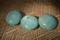 Polished Blue Amazonite Palm Stones  x 12 From Madagascar - Toprock Gemstones and Minerals 