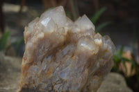 Natural Cascading White Phantom Smokey Quartz Clusters  x 2 From Luena, Congo - Toprock Gemstones and Minerals 