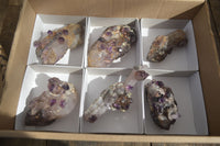 Natural Hand Made Chiredzi Amethyst Conglomerate Specimens x 6 From Chiredzi, Zimbabwe