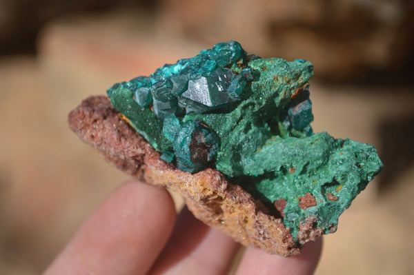 Natural Dioptase & Malachite Specimens  x 6 From Likasi, Congo