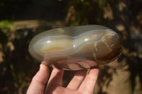 Polished Extra Large Translucent Chalcedony Gemstone Heart x 1 From Madagascar