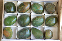 Polished Green Verdite Palm Stones  x 12 From Zimbabwe - TopRock