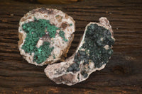 Natural Rare Ball Malachite On Drusy Quartz & Dolomite Matrix Specimens  x 2 From Kambove, Congo