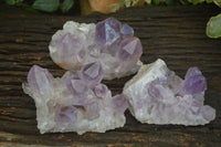 Natural Jacaranda Amethyst Clusters  x 3 From Zambia - Toprock Gemstones and Minerals 