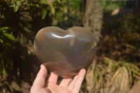 Polished Extra Large Translucent Chalcedony Gemstone Heart x 1 From Madagascar