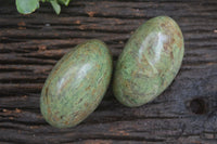 Polished Green Chrysoprase Standing Free Forms  x 2 From Madagascar - TopRock