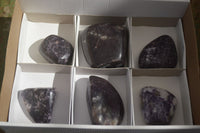 Polished Purple Lepidolite Free Forms  x 6 From Zimbabwe - Toprock Gemstones and Minerals 