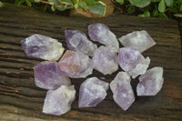 Natural Single Jacaranda Amethyst Crystals x 12 From Mumbwe, Zambia