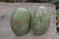 Polished Green Chrysoprase Standing Free Forms  x 2 From Madagascar - TopRock