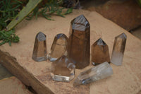 Polished  Stunning Smokey Quartz Points  x 7 From Madagascar