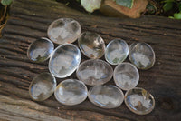 Polished Semi Optic Quartz Galet / Palm Stones x 12 From Madagascar