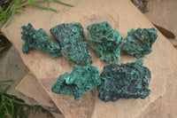 Natural Chatoyant Silky Malachite Specimens  x 6 From Kasompe, Congo - Toprock Gemstones and Minerals 