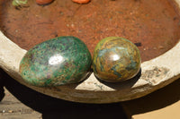 Polished Green Verdite Palm Stones  x 12 From Zimbabwe - TopRock