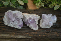 Natural Jacaranda Amethyst Clusters  x 3 From Zambia - Toprock Gemstones and Minerals 