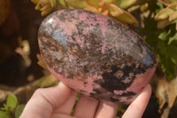 Polished  Pink & Black Rhodonite Standing Free Forms x 2 From Madagascar