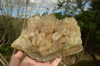 Natural Malachite Infused Cascading White Phantom Smokey Quartz Cluster x 1 From Luena, Congo - TopRock