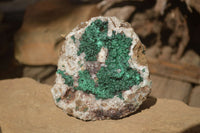 Natural Rare Ball Malachite On Drusy Quartz & Dolomite Matrix Specimens  x 2 From Kambove, Congo