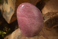 Polished  Pink & Black Rhodonite Standing Free Forms x 2 From Madagascar