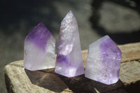 Polished Small Window Amethyst Points x 12 From Madagascar