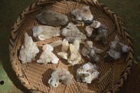 Natural Drusy Quartz Coated Fluorescent Peach Calcite Crystal Specimens  x 12 From Alberts Mountain, Lesotho - Toprock Gemstones and Minerals 