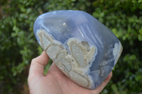 Polished Blue Lace Agate Standing Free Form x 1 From Nsanje, Malawi